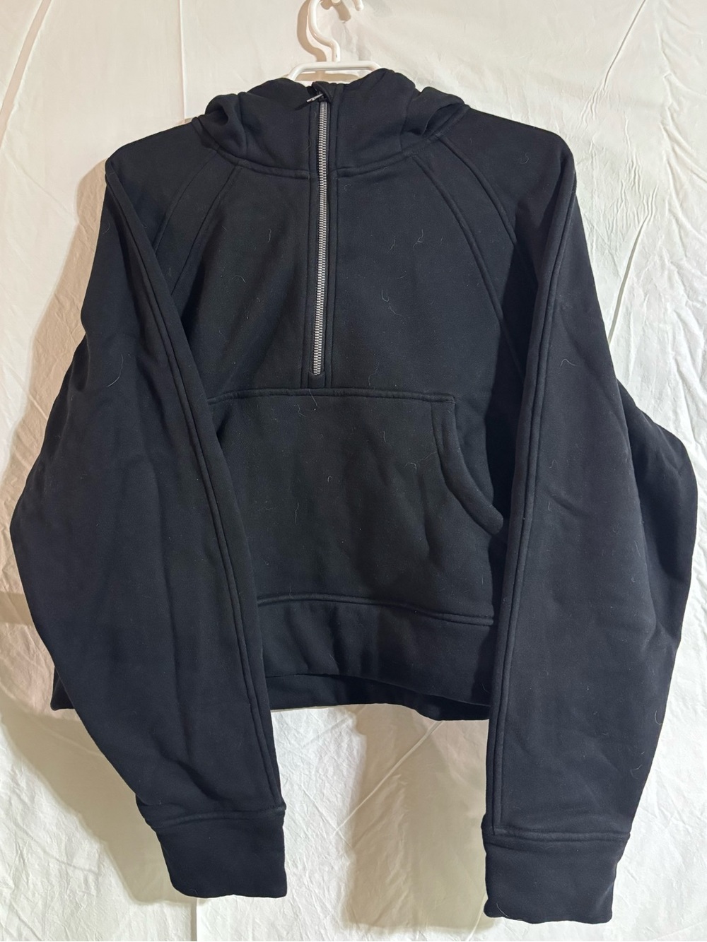 Black XL Half-Zip Hoodie with Soft Fleece Interior